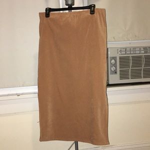 Byer Girl Midi Pencil Skirt (Tan)